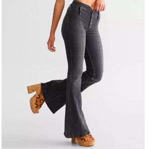 We the Free - After Dark Mid-Rise Flare Stretch Jean - Vintage Black - Size 25